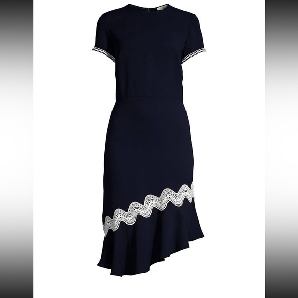 Shoshanna Dinan Navy crochet Midi Dress | 6 - Picture 2 of 12